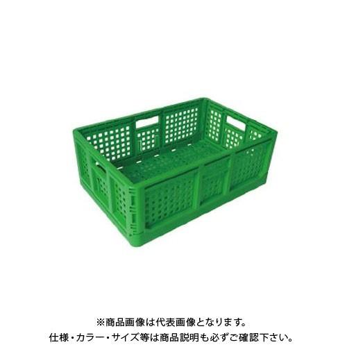 (送料別途)(直送品)安全興業 折りたたみコンテナ 緑 550×370×200mm (10入)