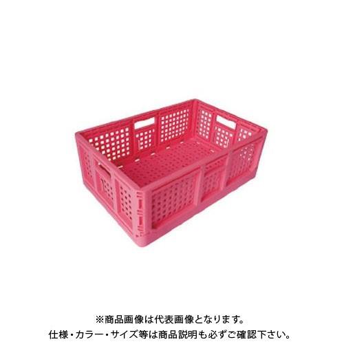 (送料別途)(直送品)安全興業 折りたたみコンテナ ピンク 550×370×200mm (10入)