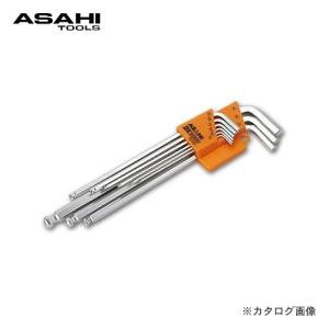 旭金属工業 アサヒ ASAHI AQロングボールポイント六角棒レンチ 9本組みセットインチサイズ AQSE910｜plus1tools