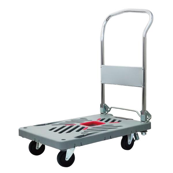 送料別途 直送品 DENSAN デンサン ハンドトラック 折りたたみハンドル式 フットブレーキ付 台...