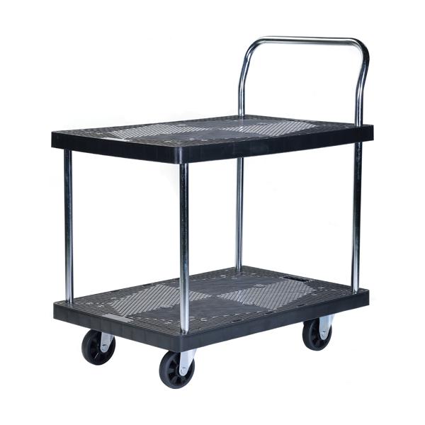 送料別途 直送品 静かな樹脂台車 2段300kg 600×900mm ビーカム PH3002P-2