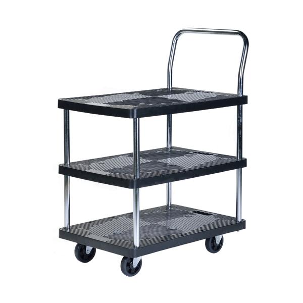 送料別途 直送品 静かな樹脂台車 3段150kg 455×700mm ビーカム PH1509P-3