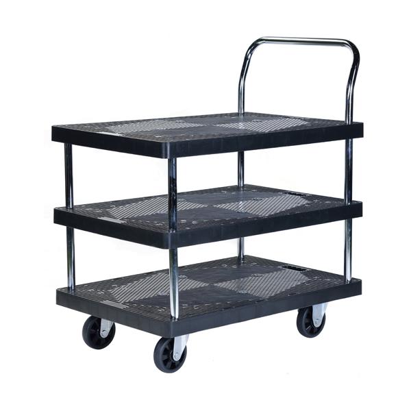 送料別途 直送品 静かな樹脂台車 3段300kg 600×900mm ビーカム PH3002P-3