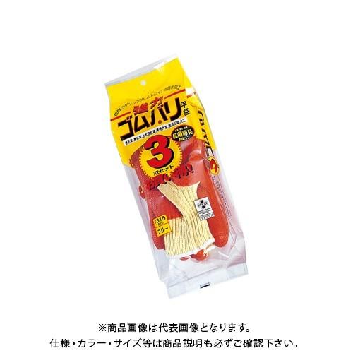 おたふく手袋 #315 強力ゴム張り3双 赤 フリー