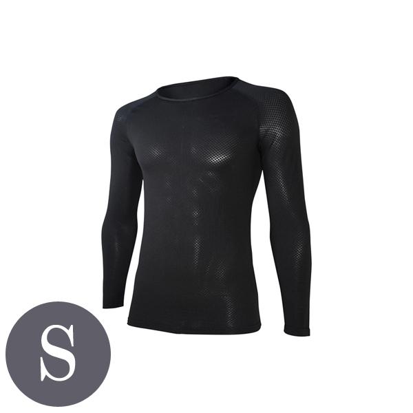 3Dロングスリーブ クルーネックシャツ Sサイズ ブラック おたふく手袋 JW-522