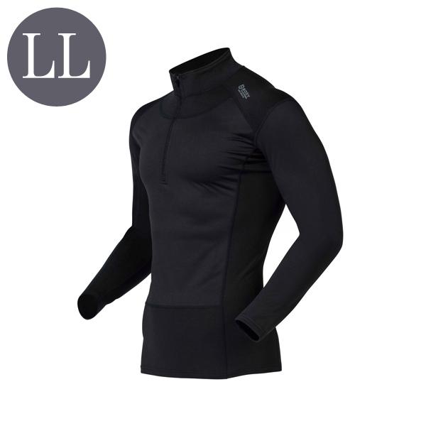 BT防風ハーフジップ ハイネックシャツ ウインドスマッシュ3 LLサイズ ブラック おたふく手袋 J...