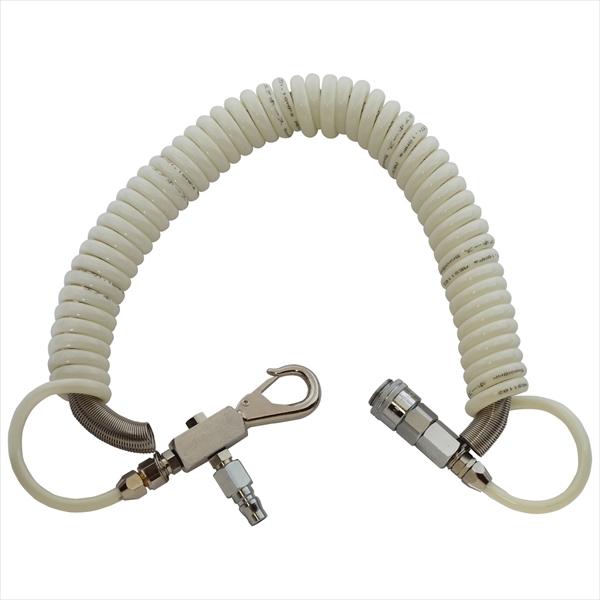 エアコイルホース スプリング付 5.0x5m ホワイト パオック AC-5050BPA