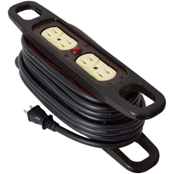 日動工業 ハンドリール 100V 2芯×10m 黒 HR-104-B-O