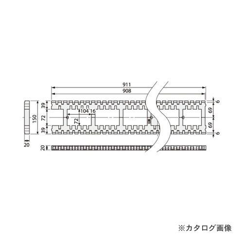 城東テクノ Joto キソパッキンロング 150×911×20mm ブラック (20本) KP-L1...