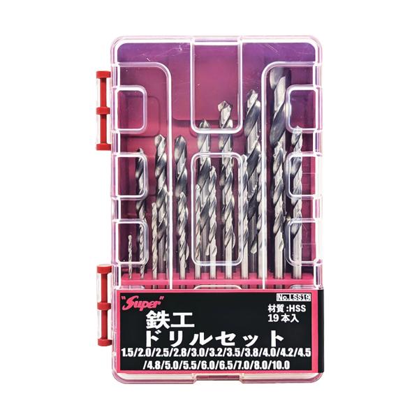 ライト精機 鉄工ドリルセット 19本入 LSS19