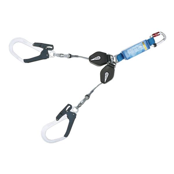 マーベル MARVEL フルハーネス用巻取式ツインランヤード 130kg MAT-CR212-130