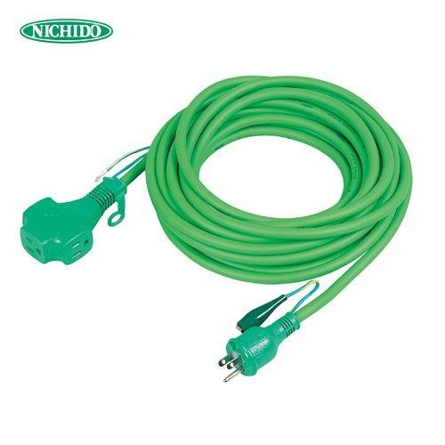 (おすすめ)日動工業 トリプルポッキン アース付 極太ソフト電線延長コード10m 緑色 PPT-10...