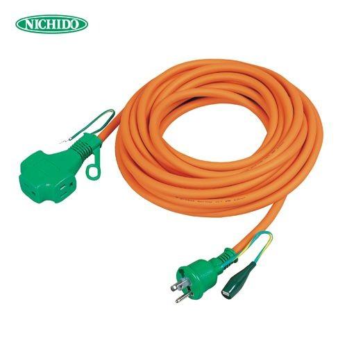 (おすすめ)日動工業 トリプルポッキン アース付 極太ソフト電線延長コード10m 橙色 PPT-10...