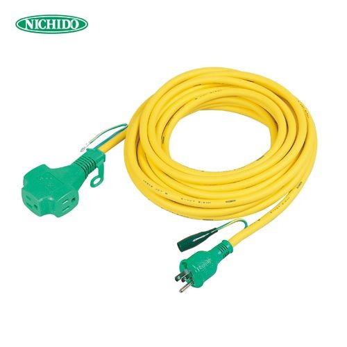 (おすすめ)日動工業 トリプルポッキン アース付 極太ソフト電線延長コード10m 黄色 PPT-10...