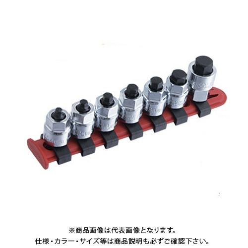 プロオート Pro-Auto 3/8 DR.7PC.スタビーヘックスビットソケット ハンガーセット ...