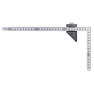 シンワ測定 曲尺小型 平 ステン 30×15cm表裏同目 ストッパー付 12441