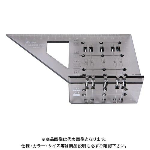 シンワ測定 2×4止型定規 クリア 62115