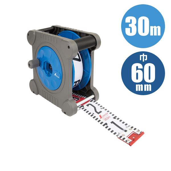 ロッドテープ キューブ型リールセット JIS 30m 巾60mm シンワ測定 77748