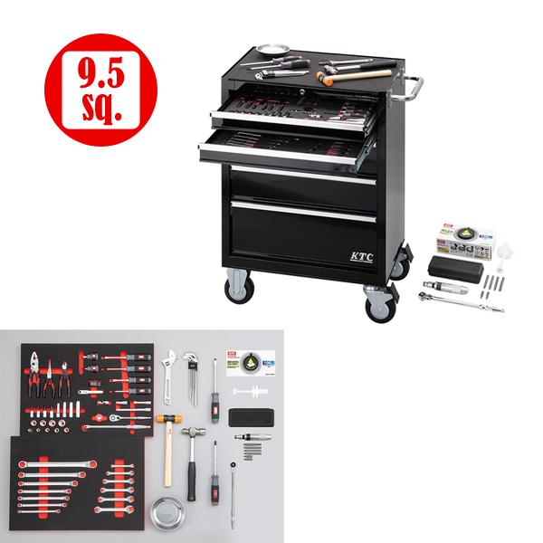 送料別途 直送品 KTC SK3721RXBK 工具セット (ローラーキャビネットタイプ) [72点...