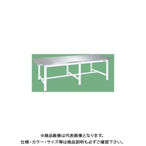 直送品 サカエ 大型作業台(パールホワイトステンレスカブセ天板仕様) SUS4-2411HCW
