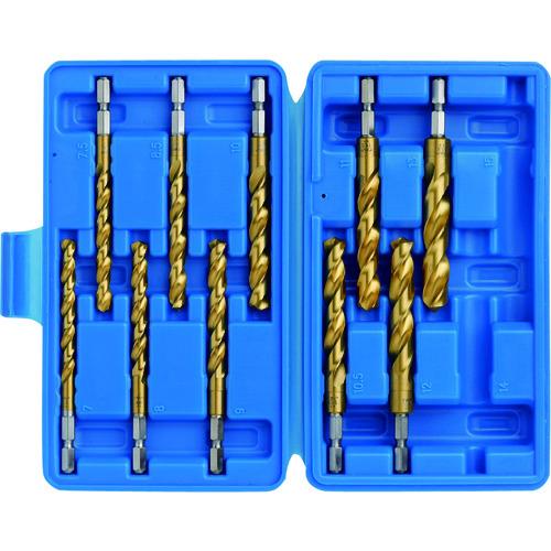 TOP 六角シャンクコバルトドリル(チタンコーティング) セット EOD-713S