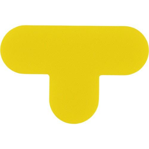 緑十字 路面表示ステッカー T型 黄 QCT-Y 100×150mm 10枚組 PVC 403022