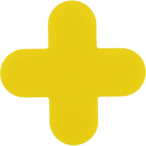 緑十字 路面表示ステッカー 十字型 黄 QCC-Y 150×150mm 10枚組 PVC 40303...
