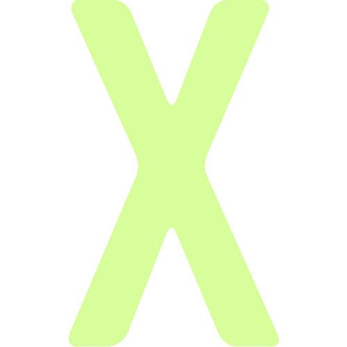 IM 非常用標識 中輝度蓄光カッテイング文字 英字 X 粘着シール 50×30mm AILUMI50...