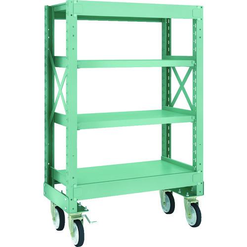 (直送品)TRUSCO R3型ボルト式中量棚W900XD500XH1400 4段 Φ150 ゴムキャ...