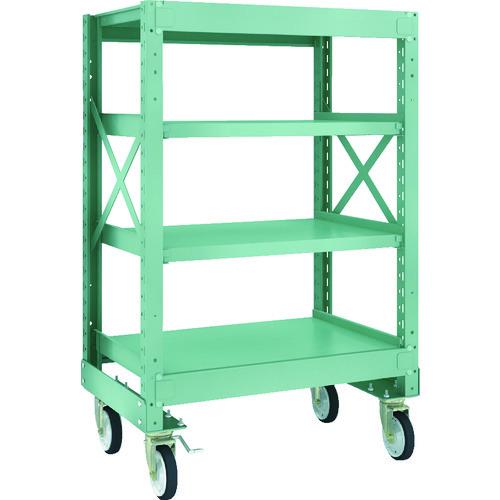 (直送品)TRUSCO R3型ボルト式中量棚W900XD600XH1400 4段 Φ150 ゴムキャ...