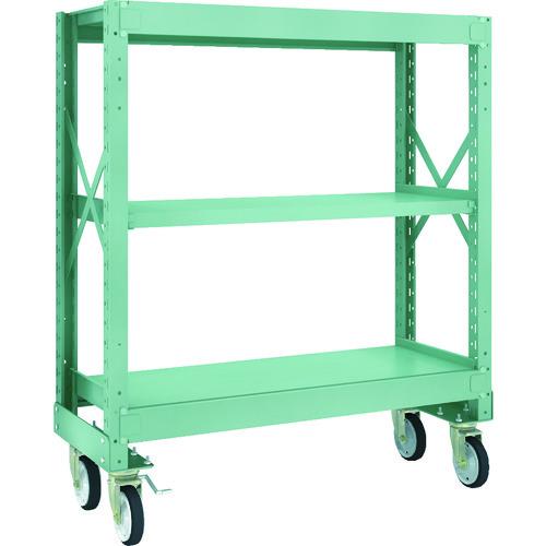 (直送品)TRUSCO R3型ボルト式中量棚W1200XD500XH1400 3段 Φ150 ゴムキ...