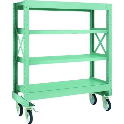 (直送品)TRUSCO R3型ボルト式中量棚W1200XD500XH1400 4段 Φ150 ゴムキ...