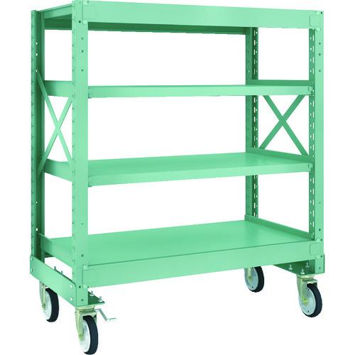 (直送品)TRUSCO R3型ボルト式中量棚W1200XD600XH1400 4段 Φ150 ゴムキ...