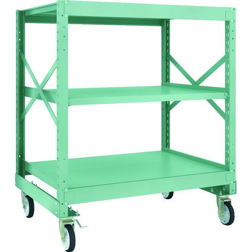 (直送品)TRUSCO R3型ボルト式中量棚W1200XD900XH1400 3段 Φ150 ゴムキ...