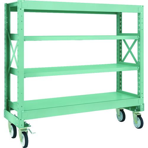 (直送品)TRUSCO R3型ボルト式中量棚W1500XD500XH1400 4段 Φ150 ゴムキ...