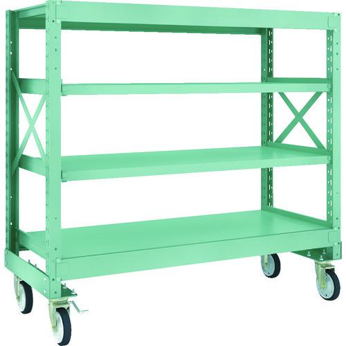 (直送品)TRUSCO R3型ボルト式中量棚W1500XD600XH1400 4段 Φ150 ゴムキ...