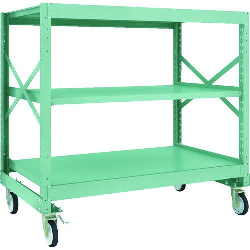 (直送品)TRUSCO R3型ボルト式中量棚W1500XD900XH1400 3段 Φ150 ゴムキ...