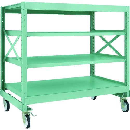 (直送品)TRUSCO R3型ボルト式中量棚W1500XD900XH1400 4段 Φ150 ゴムキ...