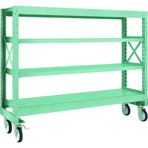 (直送品)TRUSCO R3型ボルト式中量棚W1800XD500XH1400 4段 Φ150 ゴムキ...