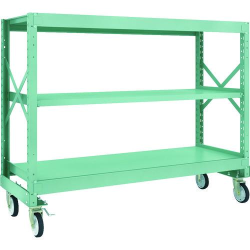 (直送品)TRUSCO R3型ボルト式中量棚W1800XD600XH1400 3段 Φ150 ゴムキ...