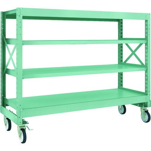 (直送品)TRUSCO R3型ボルト式中量棚W1800XD600XH1400 4段 Φ150 ゴムキ...