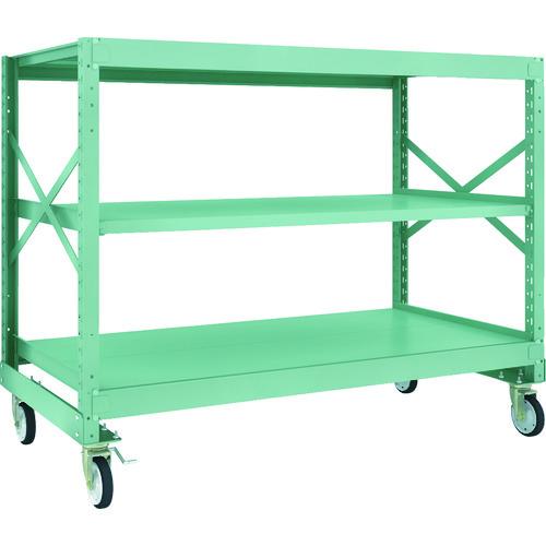 (直送品)TRUSCO R3型ボルト式中量棚W1800XD900XH1400 3段 Φ150 ゴムキ...