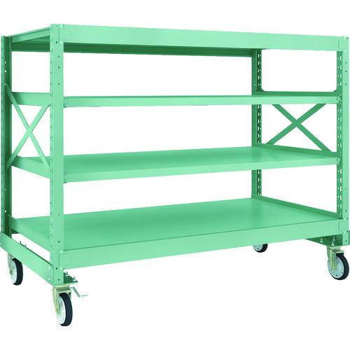 (直送品)TRUSCO R3型ボルト式中量棚W1800XD900XH1400 4段 Φ150 ゴムキ...