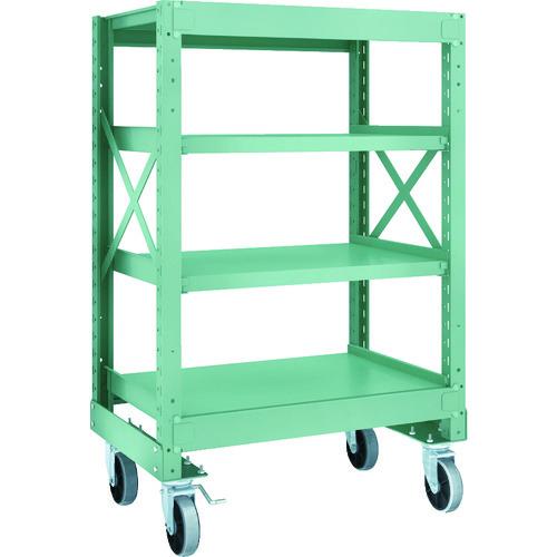 (直送品)TRUSCO R3型ボルト式中量棚W900XD600XH1400 4段 Φ150 ウレタン...