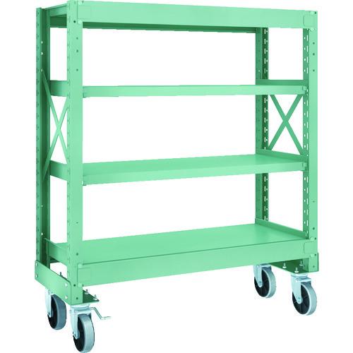 (直送品)TRUSCO R3型ボルト式中量棚W1200XD500XH1400 4段 Φ150 ウレタ...