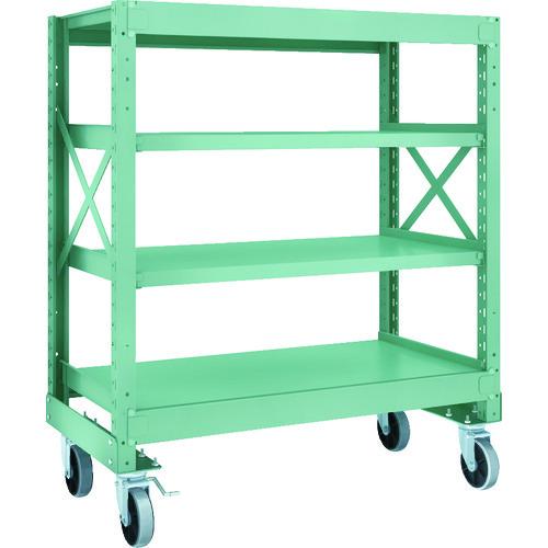 (直送品)TRUSCO R3型ボルト式中量棚W1200XD600XH1400 4段 Φ150 ウレタ...