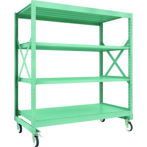 (直送品)TRUSCO R3型ボルト式中量棚W1800XD900XH2000 4段 Φ150 ゴムキ...