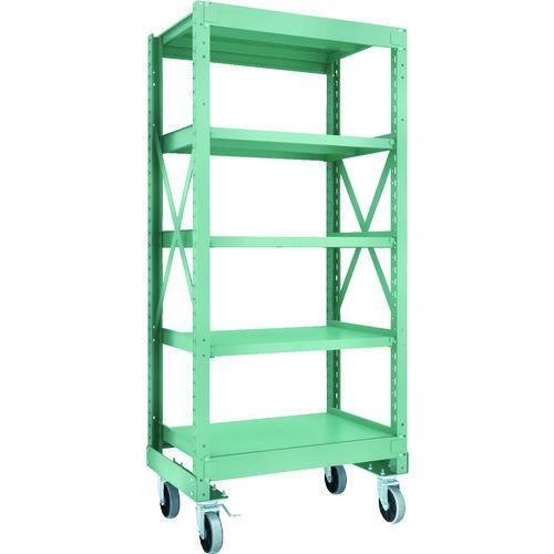 (直送品)TRUSCO R3型ボルト式中量棚W900XD600XH2000 5段 Φ150 ウレタン...