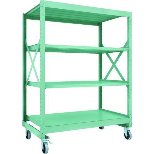 (直送品)TRUSCO R3型ボルト式中量棚W1500XD900XH2000 4段 Φ150 ウレタ...