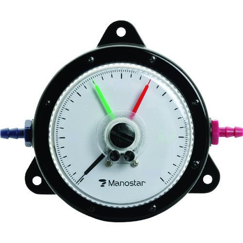 (送料別途)(直送品)マノスター 微差圧計 マノスターゲージ ＜表面形・置針2本付＞ 計測範囲0〜1...
